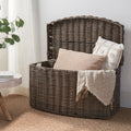 Joseph Rectangular Curve Resin Woven Wicker Trunk With Handles 24