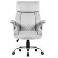 Swivel Office Room Chair Executive Desk Chair Velvet Metal Grey Office Foam Modern Handle Office Chairs Solid Back Foam Adjustable Height Velvet