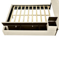 Full Size Upholstered Platform Bed With Lateral Storage Compartments And Thick Fabric, Velvet, Beige Beige Velvet