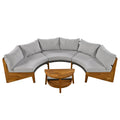 6 Person Outdoor Seating Group With Cushions And A Coffee Table Gray Acacia Wood