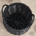 Lucius Round Resin Woven Wicker Basket With Handles 13