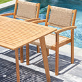 Mauricio 5 Piece Acacia Wood Dining Set With Stacking Chair Natural & Light Brown Acacia Wood