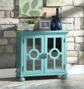 Classic Storage Cabinet 1Pc Modern Traditional Accent Chest With Mirror Doors Antique Aqua Finish Pendant Pulls Wooden Furniture Living Room Bedroom Accent Chests 1 2 Shelves Antique Aqua Primary Living Space Modern,Traditional Wood