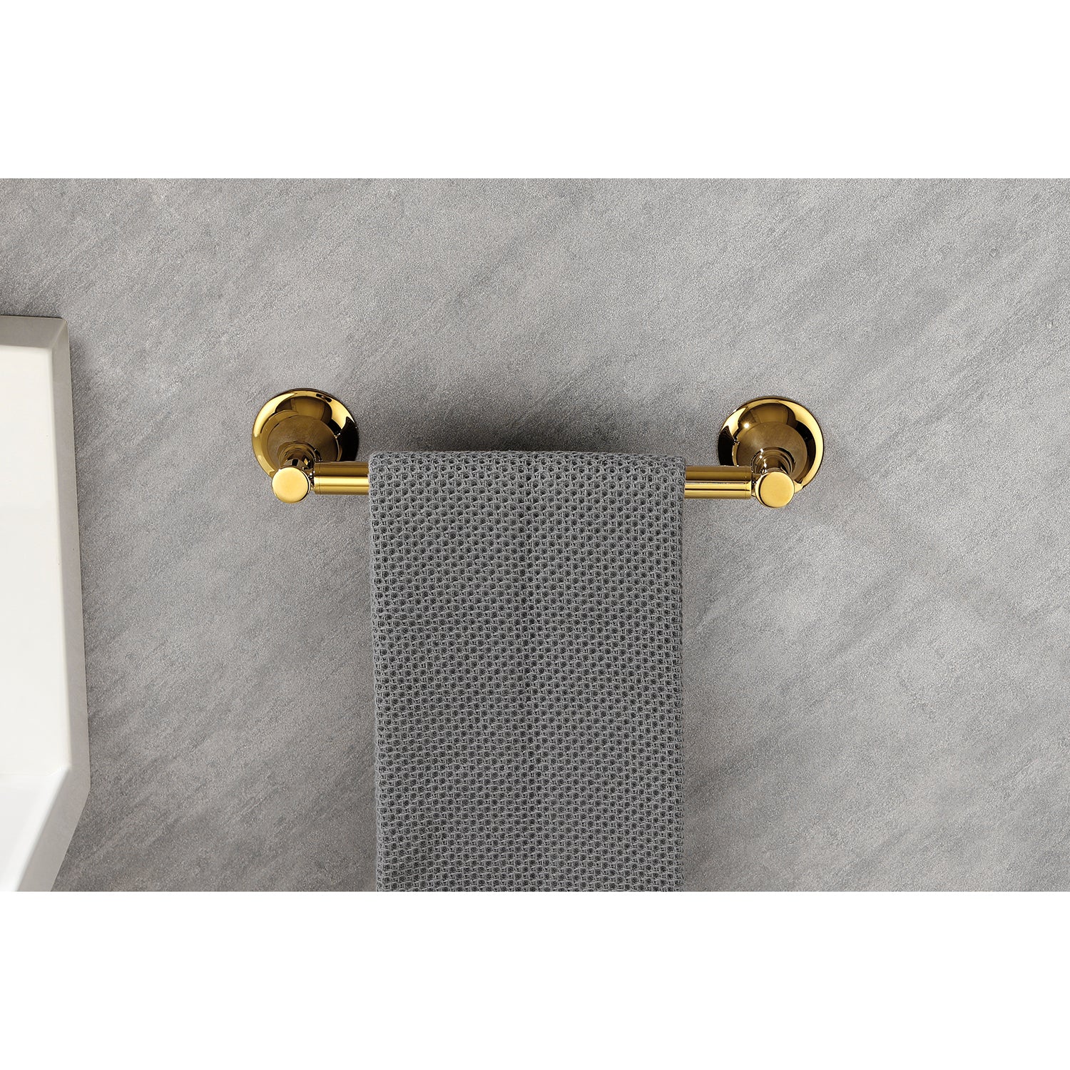 6 Piece Brass Bathroom Towel Rack Set Wall Mount gold-brass