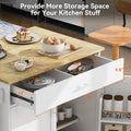 K&K Rolling Kitchen Island with Storage, Kitchen Cart