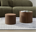 Mdf Nested Table Set 2 Pieces, Handcrafted Round Coffee Table In Living Lounge Area, Walnut Color Walnut Primary Living Space Casual,Chinese Freestanding Round Open Storage Round Coffee & End Tables Mdf Mdf