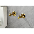 6 Piece Brass Bathroom Towel Rack Set Wall Mount gold-brass