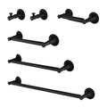 6 Piece Brass Bathroom Towel Rack Set Wall Mount matte black-brass