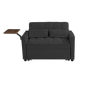 Black Velvet Loveseat Sofa Bed Black Wood Tufted Back Square Arms Foam Velvet 2 Seat