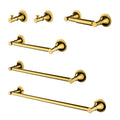 6 Piece Brass Bathroom Towel Rack Set Wall Mount gold-brass