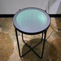 Led Round End Table Black Round Round Iron