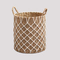 Hubertus Round Water Hyacinth Woven Basket With Handles 15