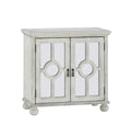 Classic Storage Cabinet Antique White 1Pc Modern Traditional Accent Chest With Mirror Doors Pendant Pulls Wooden Furniture Living Room Bedroom Accent Chests 1 2 Shelves Antique Antique White Primary Living Space Modern,Traditional Wood