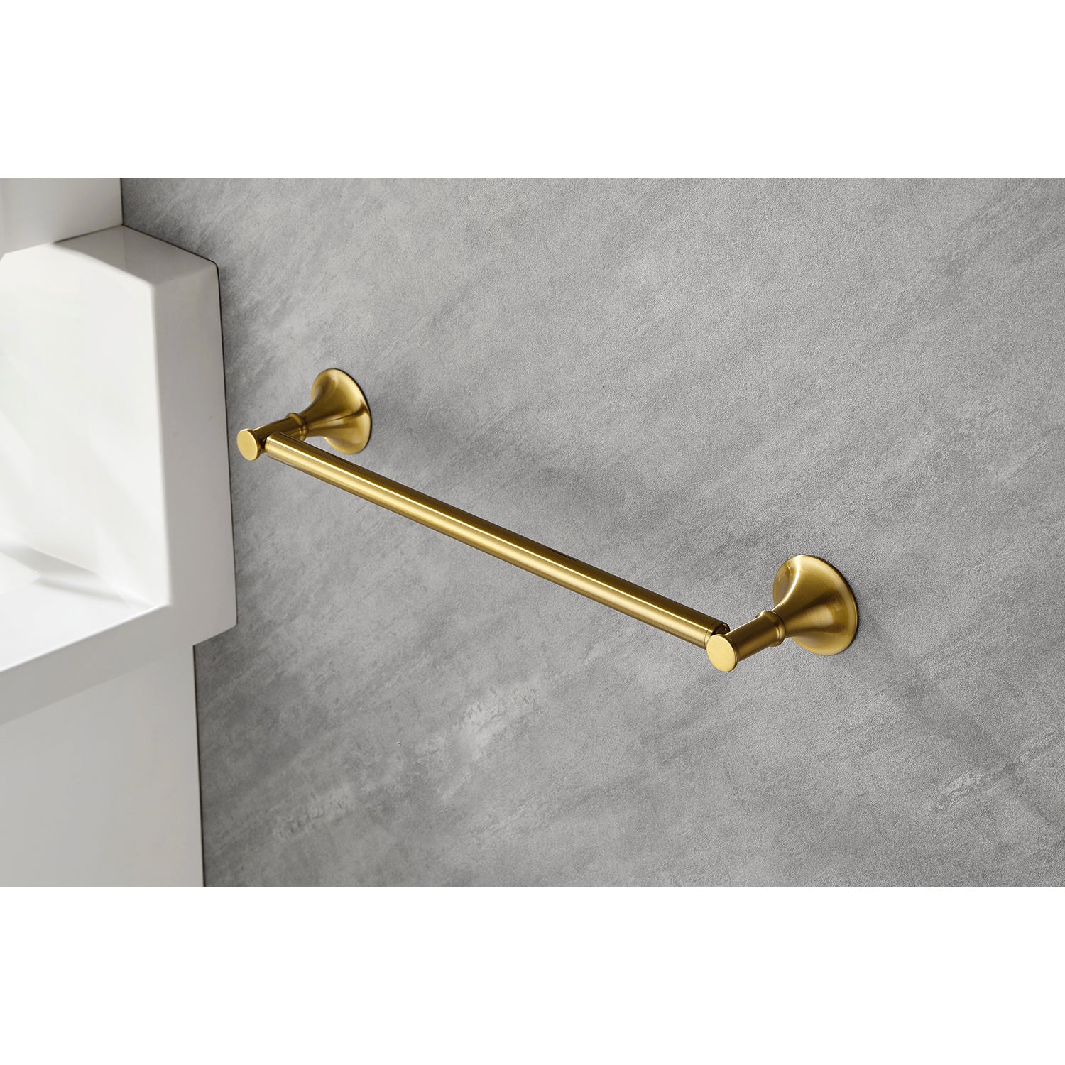 6 Piece Brass Bathroom Towel Rack Set Wall Mount brushed gold-brass