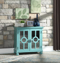 Classic Storage Cabinet 1Pc Modern Traditional Accent Chest With Mirror Doors Antique Aqua Finish Pendant Pulls Wooden Furniture Living Room Bedroom Accent Chests 1 2 Shelves Antique Aqua Primary Living Space Modern,Traditional Wood