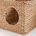 Water Hyacinth Woven Wicker Square Cat Bed Cave 13