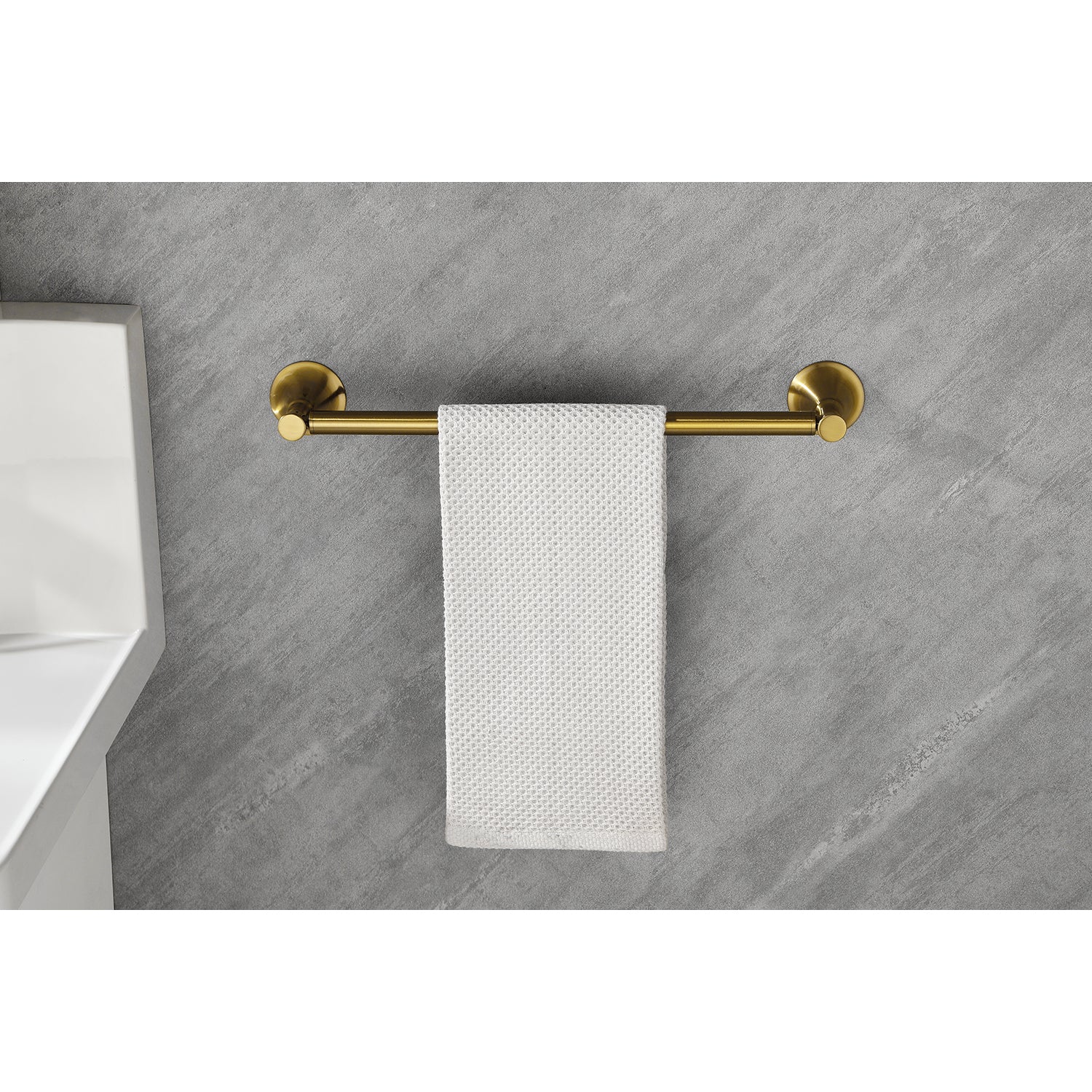 6 Piece Brass Bathroom Towel Rack Set Wall Mount brushed gold-brass