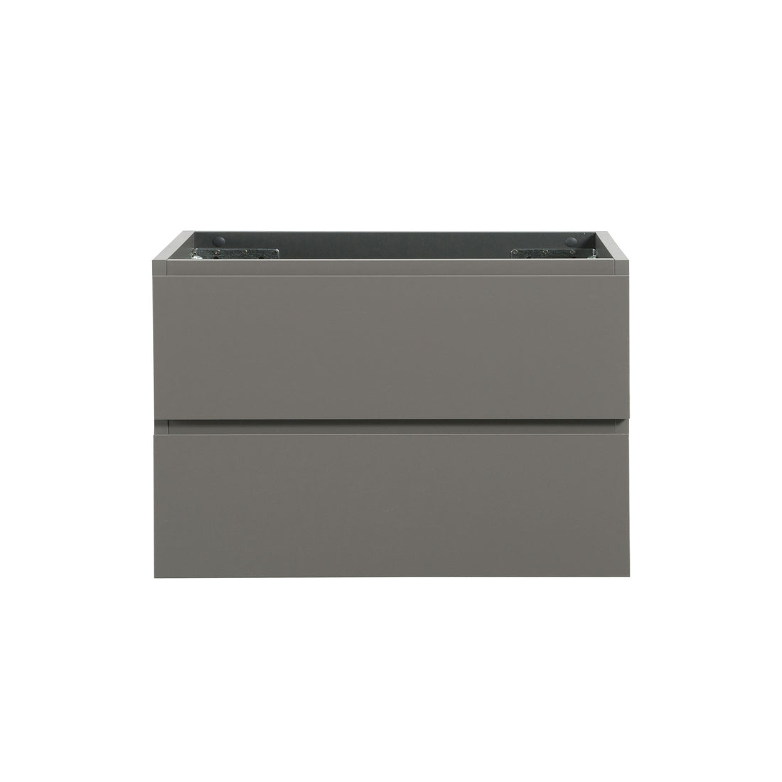 Alice 30W 102,Wall Mount Cabinet Without Basin, Gray Color, With Two Drawers, Pre Assembled White Gray Mdf