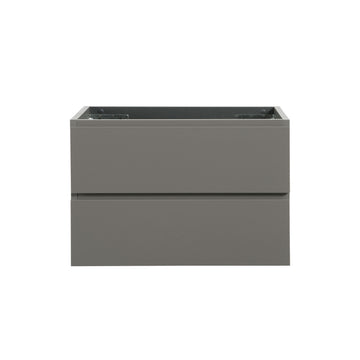 Alice 30W 102,Wall Mount Cabinet Without Basin, Gray Color, With Two Drawers, Pre Assembled White Gray Mdf