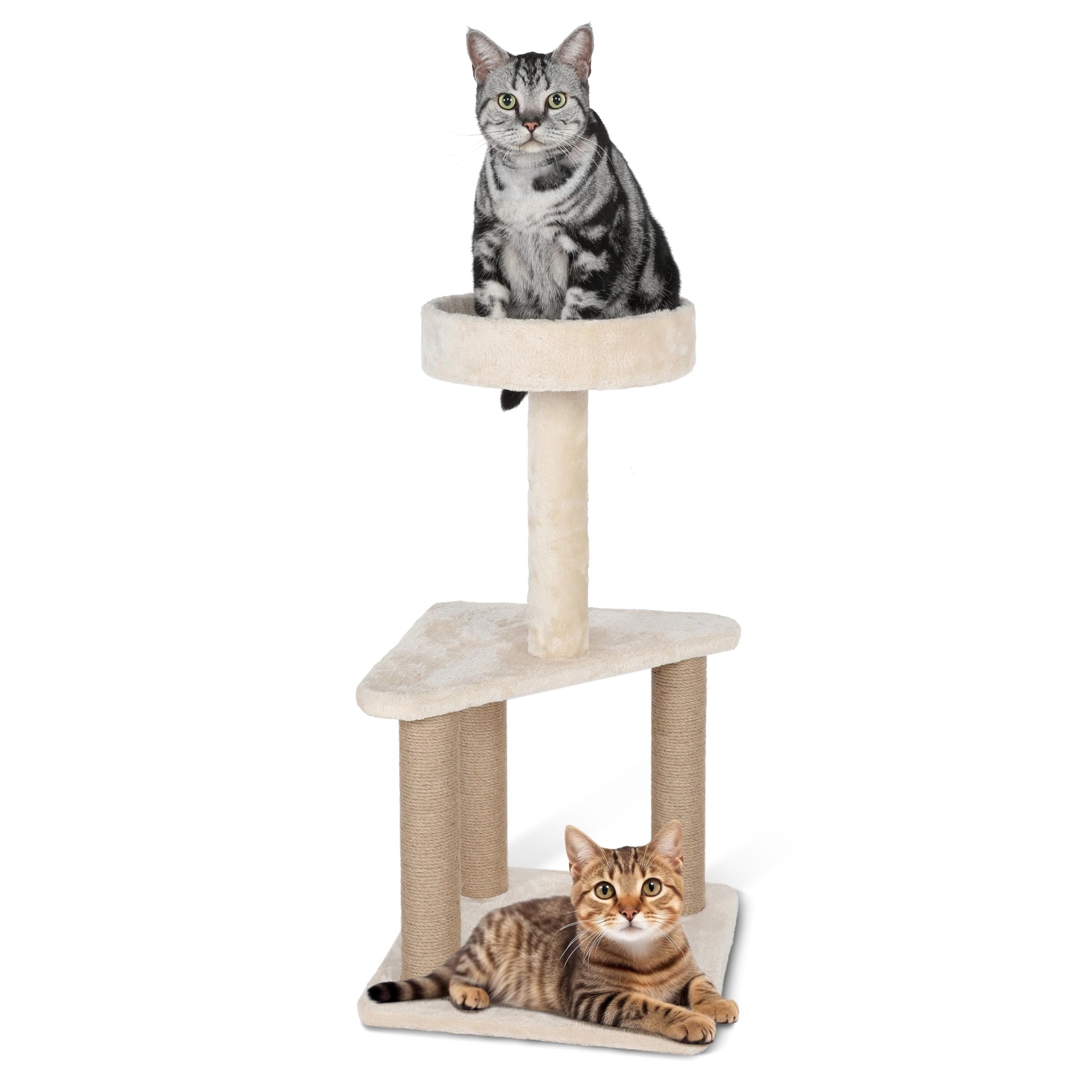 Cat Tree With Sisal Covered Scratching Post, 31.8 Inches Cat Tower Wit