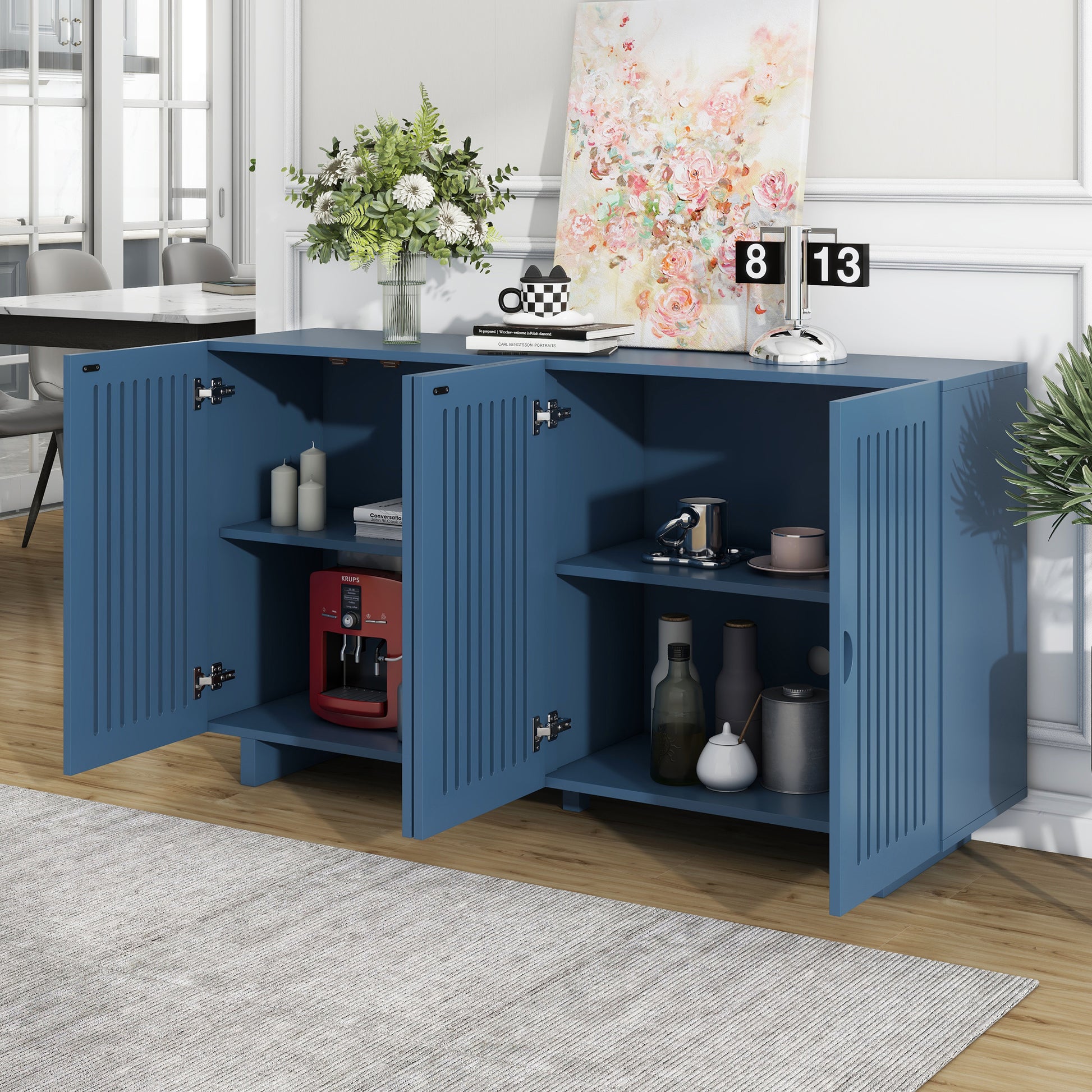 Modern Style Sideboard with Superior Storage navy blue-dining room-adjustabel shelves-mdf