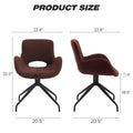 Ts Teddy Velvet Upholstered Chair With Metal Legs,Modern Accent Without Wheels, Home Office Chair Desk Chair Computer Task Chair With 360 Degree Rotating For Office Bedroom Living Room,Dark Brown Dark Brown Teddy