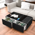 Modern Smart Coffee Table with Built in Fridge black-primary living space-coffee & end