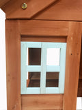 Wooden Kids Playhouse With 2 Windows And Flowerpot Holder,42