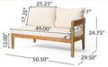 Brooklyn Sofa Set Teak Beige Beige Acacia Wood