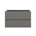 Alice 36W 102,Wall Mount Cabinet Without Basin,Gray Color, With Two Drawers, Pre Assembled White Gray Mdf