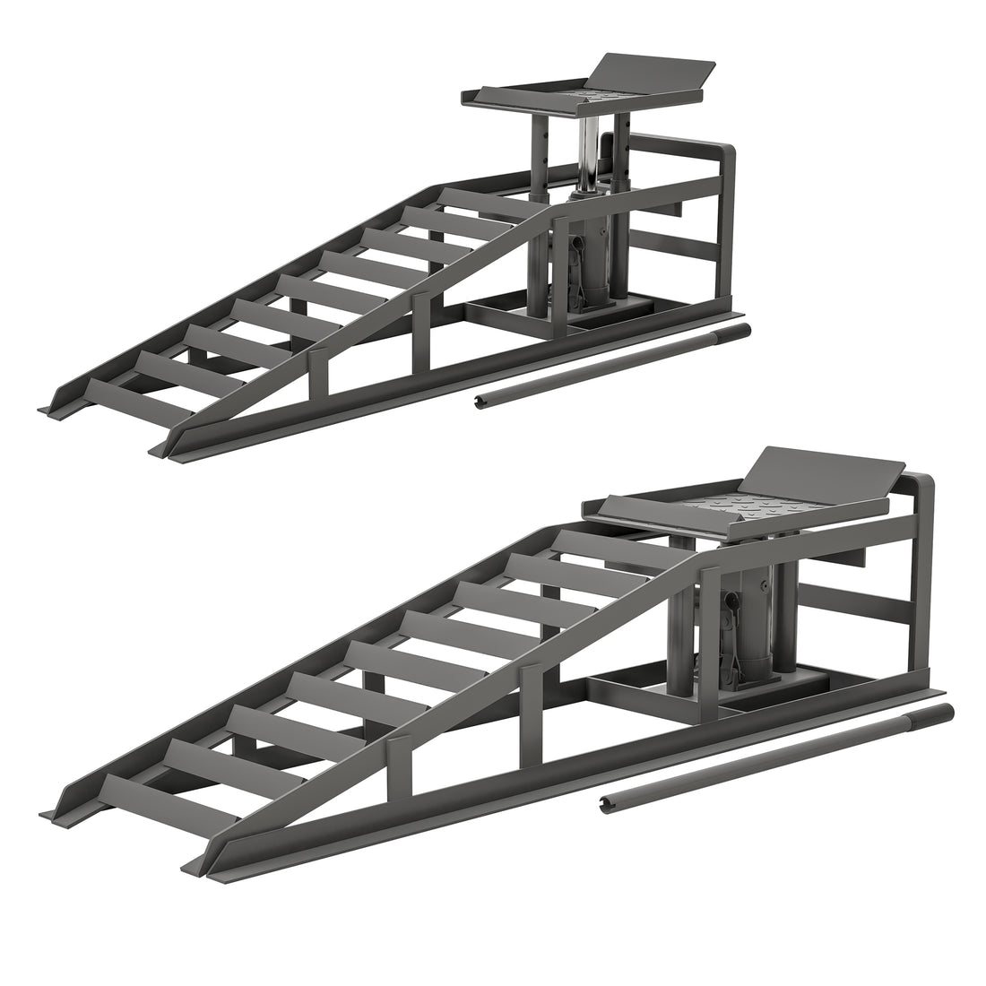 2 Pack Hydraulic Car Ramps 5T 11000Lbs Low Profile Car Lift Service Ramps Truck Trailer Garage,Height Hydraulic Vehicle Ramps Gray Gray Metal