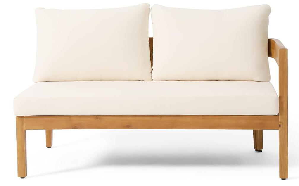 Brooklyn Sofa Set Teak Beige Beige Acacia Wood