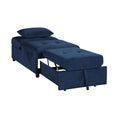 Modern Lift Top Storage Bench With Pull Out Bed 1Pc Dark Blue Velvet Tufted Solid Wood Furniture Dark Blue Velvet Blue Contemporary,Modern Flip Top Solid Wood