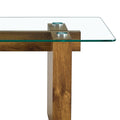 Modern Minimalist Transparent Tempered Glass Coffee Table And Dining Table, Paired With Wooden Mdf Decorative Columns. Computer Desk. Game Table. Ct 1546 Transparent Mdf Glass