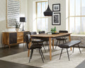 Espresso And Black Tufted Cushion Side Bench Black Dining Room Rectangular Industrial Dining Chairs Foam Upholstered