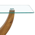 Modern Minimalist Transparent Tempered Glass Coffee Table With Wooden Mdf Legs And Stainless Steel Decorative Columns. Computer Desk. Game Table. Ct 907 Transparent Mdf Glass