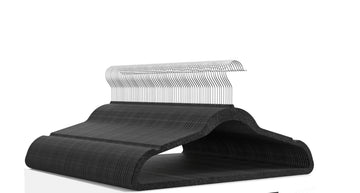 Velvet Hangers 70 Pack, Non Slip Clothes Hangers With Shoulder Notches, 360 Swivel Hooks, Heavy Duty Coat Suit Hangers For Closet Space Saving, Black Black Velvet