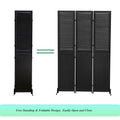 3 Panel Room Divider 6Ft Wood Folding Privacy Screen Black Room Separator Free Standing Wall Dividers Black Black Modern Metal & Wood