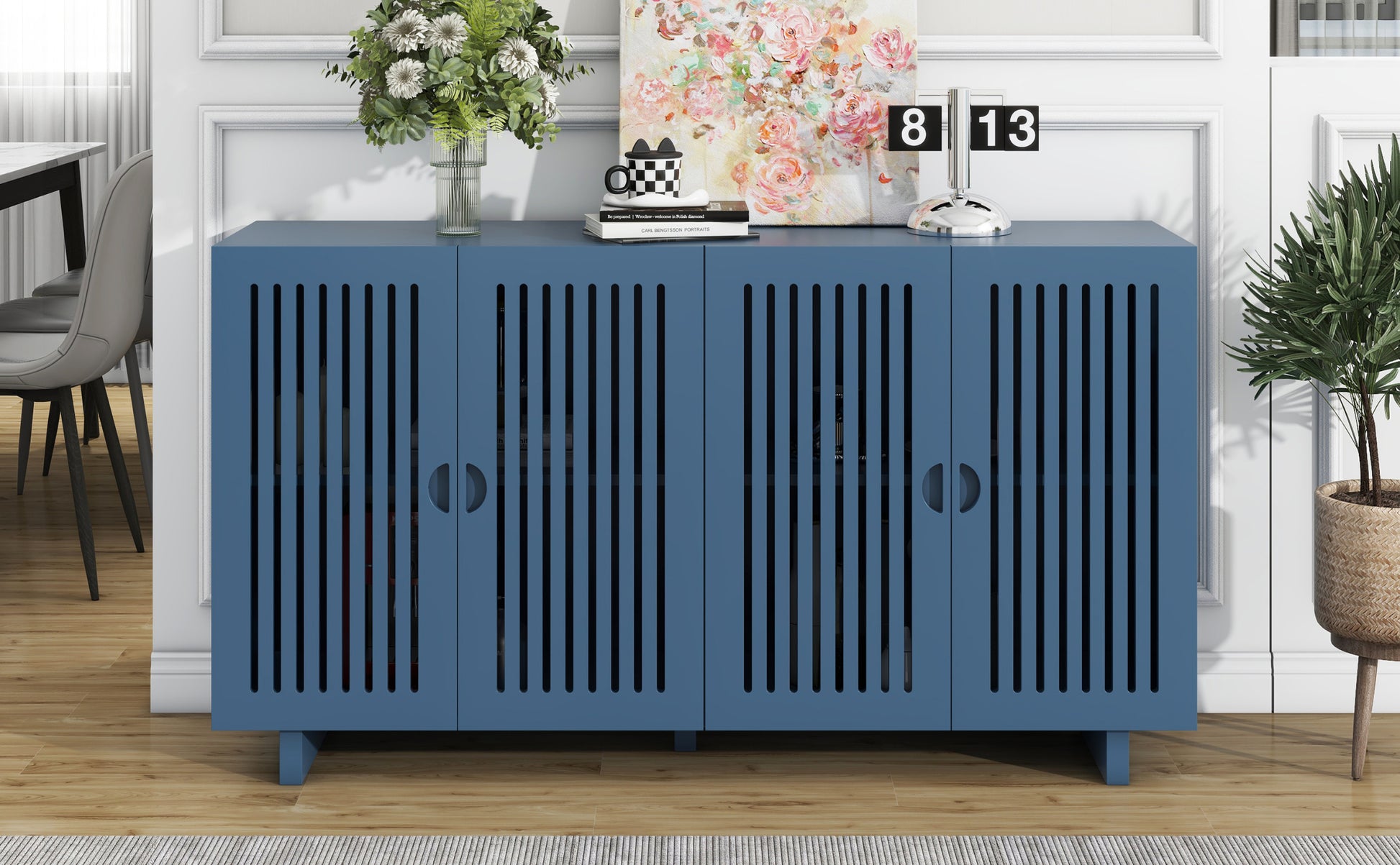 Modern Style Sideboard with Superior Storage navy blue-dining room-adjustabel shelves-mdf