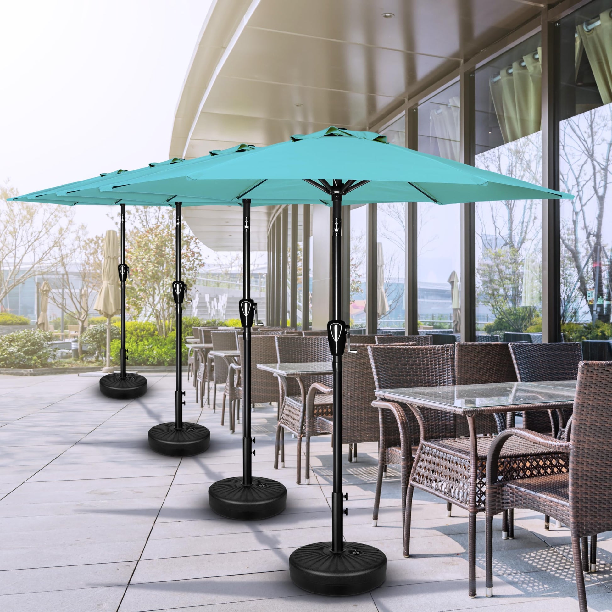 high wind patio umbrellas 7.5Ft Patio Outdoor Table Market Yard Umbrella With Push Button Tilt C