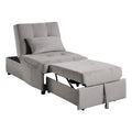 Modern Lift Top Storage Bench With Pull Out Bed 1Pc Brownish Gray Velvet Tufted Solid Wood Furniture Convertible Chair Brown Grey Primary Living Space Velvet Contemporary,Modern Flip Top Solid Wood