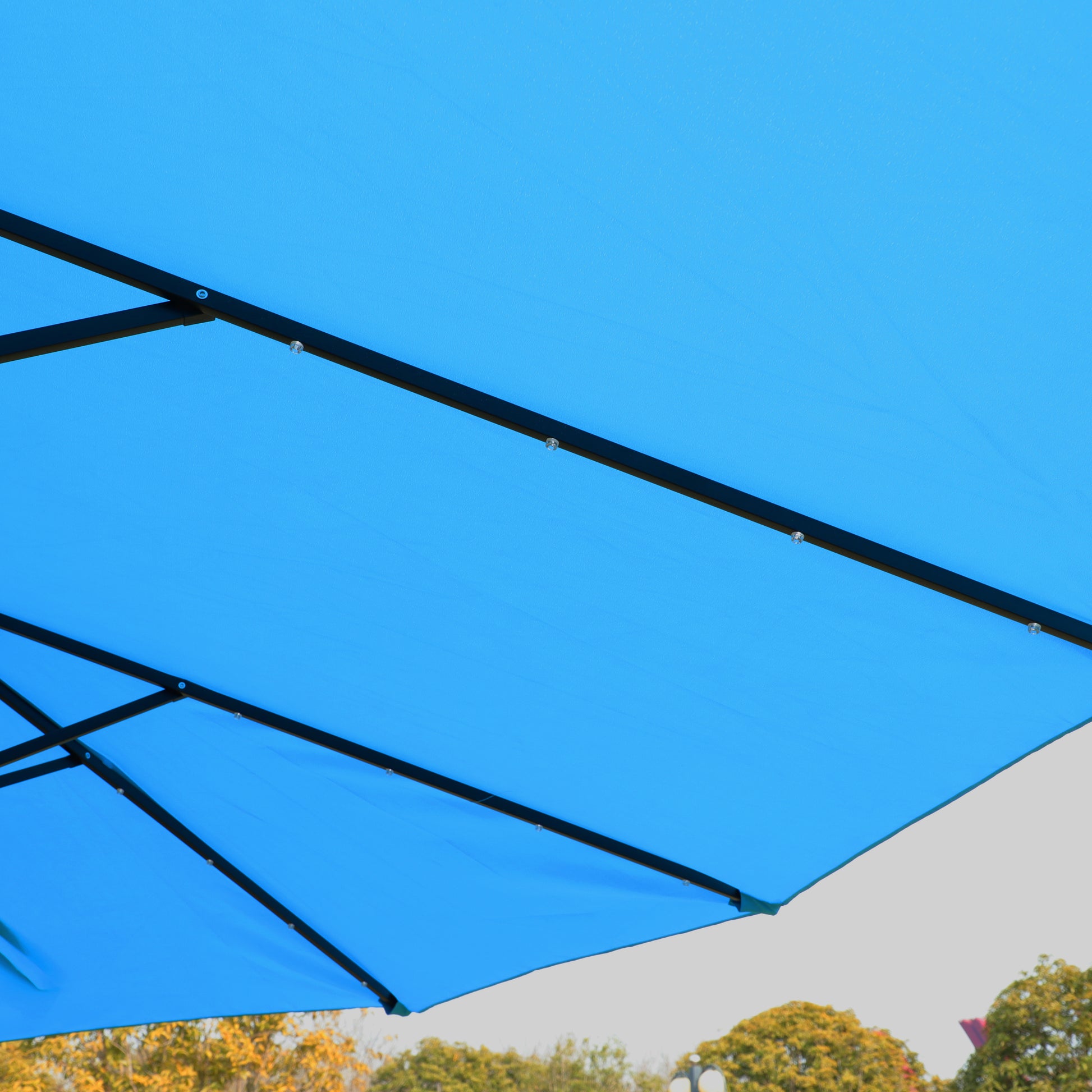 15x9ft rectangular twin patio market umbrella 15X9Ft Large Double Sided Rectangular Outdoor Twin Patio Market Umbrel