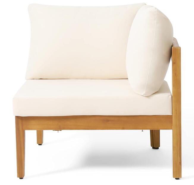 Brooklyn Sofa Set Teak Beige Beige Acacia Wood
