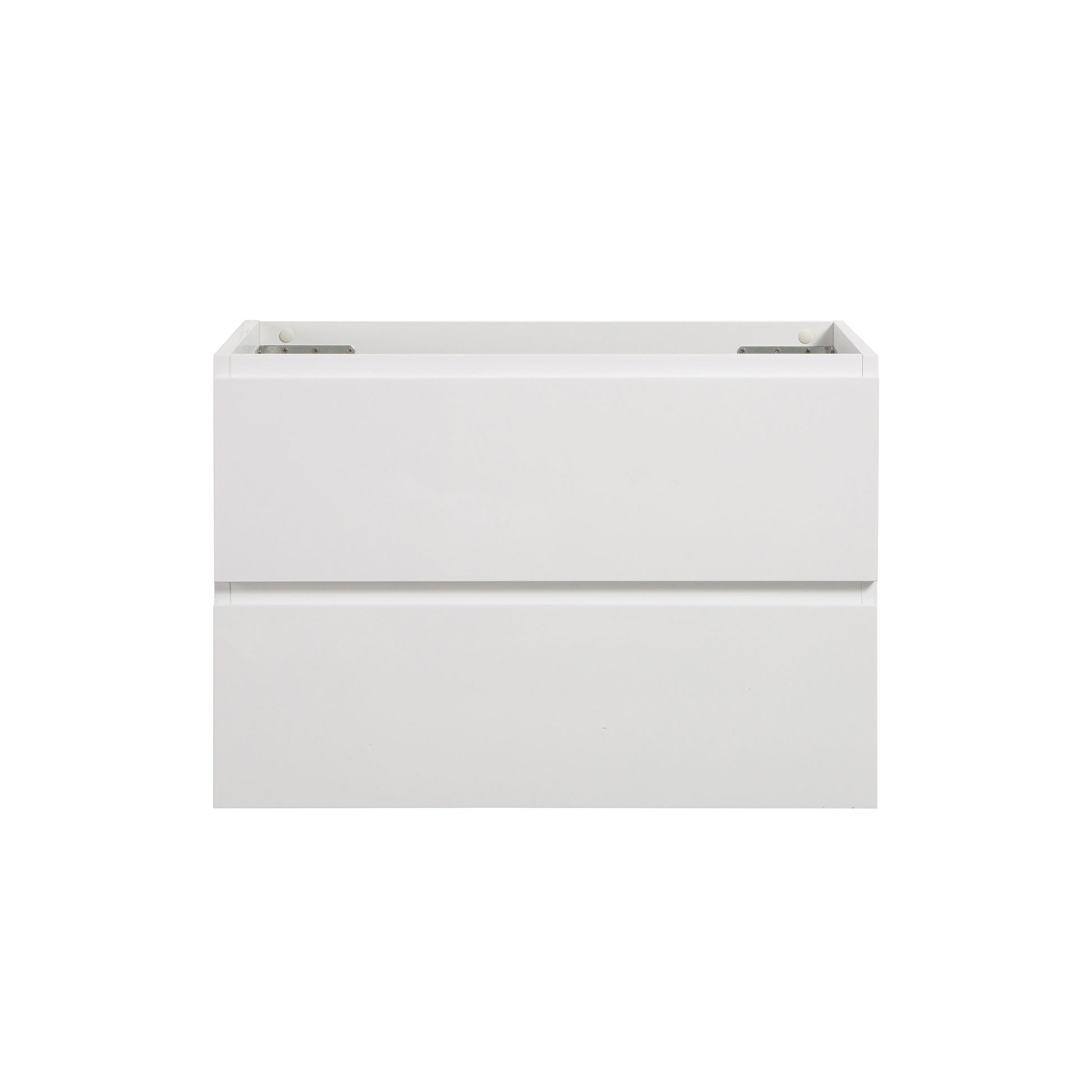 Alice 30W 201, Wall Mount Cabinet Without Basin, White Color, With Two Drawers, Pre Assembled White Mdf