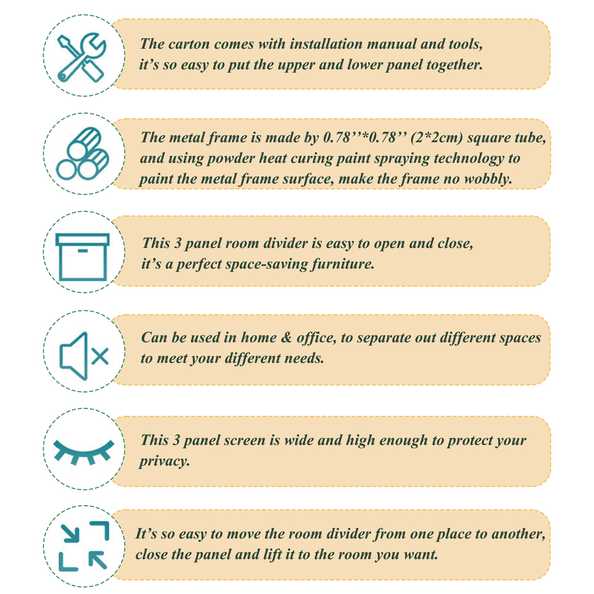 3 Panel Room Dividers And Folding Privacy Screen Natural Wooden Room Partitions 6Ft Wall Divider For Room Separation Natural Natural Metal & Wood