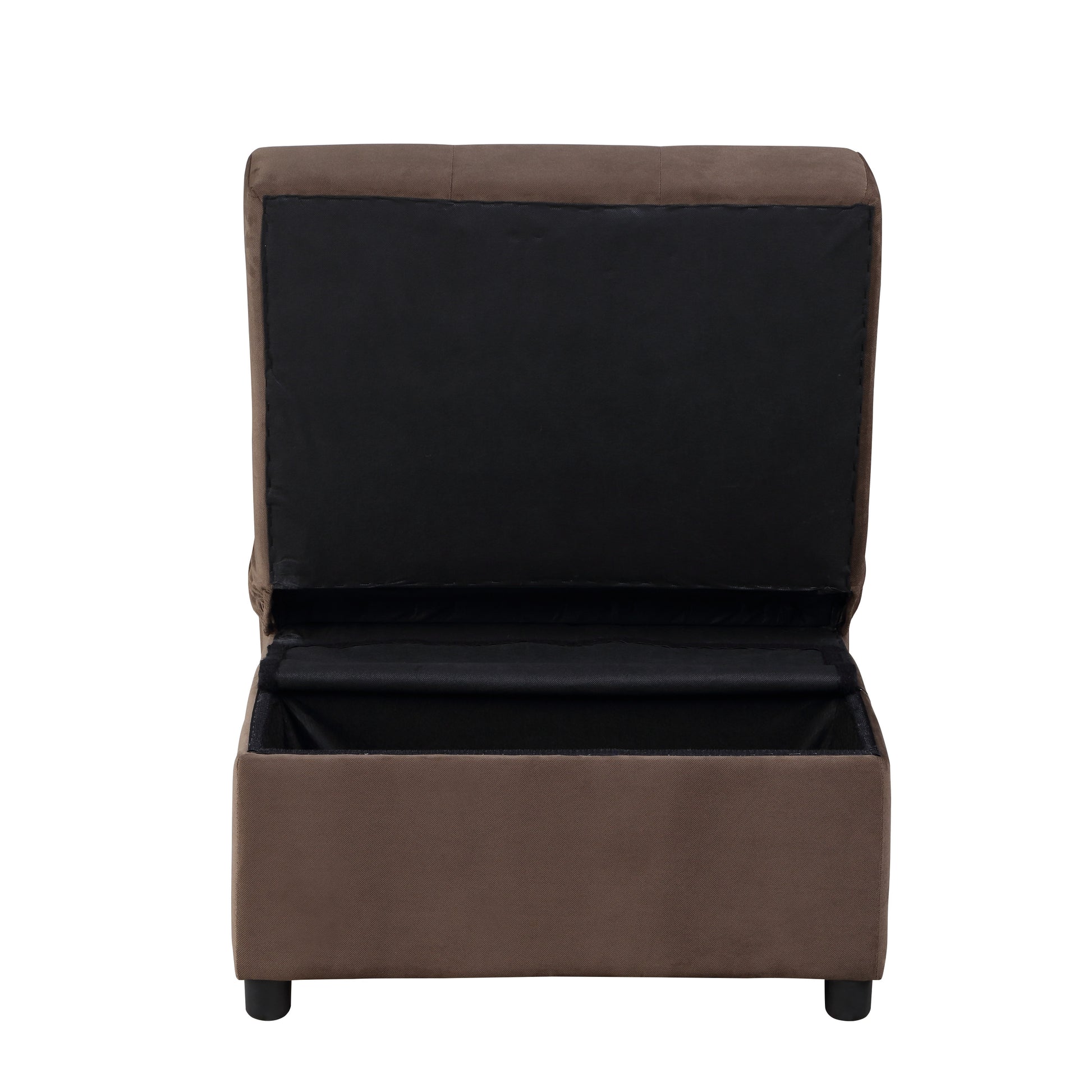 Modern Lift Top Storage Bench With Pull Out Bed 1Pc Brown Velvet Tufted Solid Wood Furniture Brown Velvet Brown Contemporary,Modern Flip Top Solid Wood