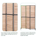 3 Panel Room Dividers And Folding Privacy Screen Natural Wooden Room Partitions 6Ft Wall Divider For Room Separation Natural Natural Metal & Wood