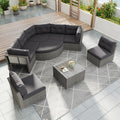 Patio Furniture Set Outdoor Furniture Daybed Rattan Sectional Furniture Set Patio Seating Group With Cushions And Center Table For Patio, Lawn, Backyard, Pool, Grey Yes Grey Water Resistant Frame Water Resistant Cushion Garden & Outdoor Sectional Seating