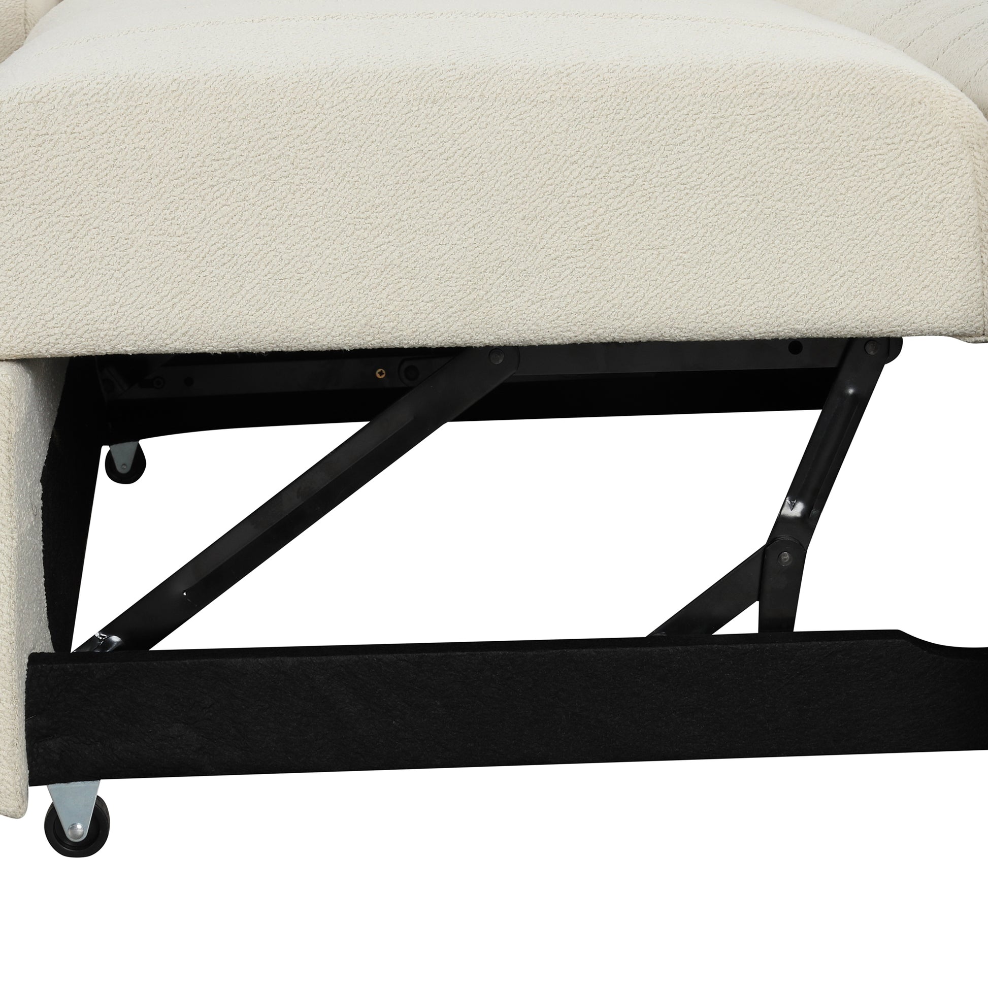 82.6" L Shaped Sectional Pull Out Sofa Bed Sleeper Sofa With Two Usb Ports, Two Power Sockets And A Movable Storage Ottoman, Beige Beige Foam Polyester