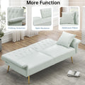 67.71 Inch Faux Leather Sofa Bed With Adjustment Armres White Light Brown Faux Leather Wood Primary Living Space Medium Soft Loose Back Contemporary Eucalyptus Square Arms Foam Pvc 2 Seat